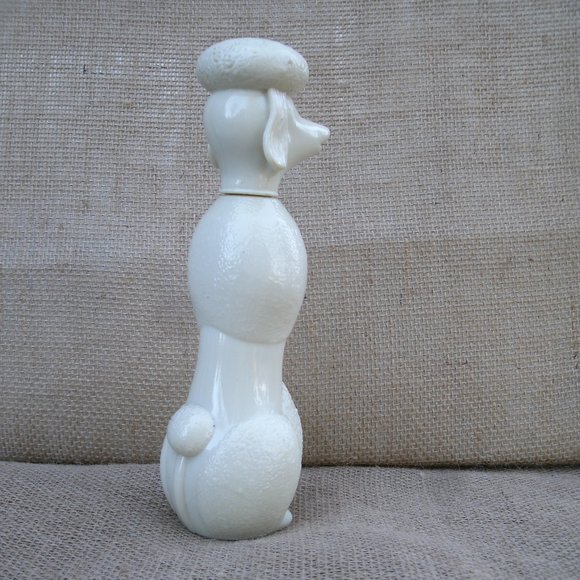 Vintage Avon Poodle Bath Oil Bottle milk glass - Picture 5 of 16
